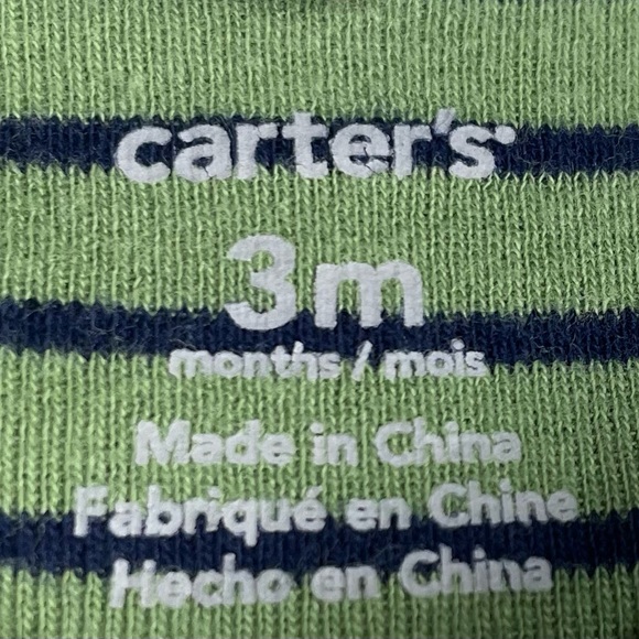 BABY BOY FOOTED PJ | GREEN & BLUE STRIPED | 3 months - Picture 6 of 7